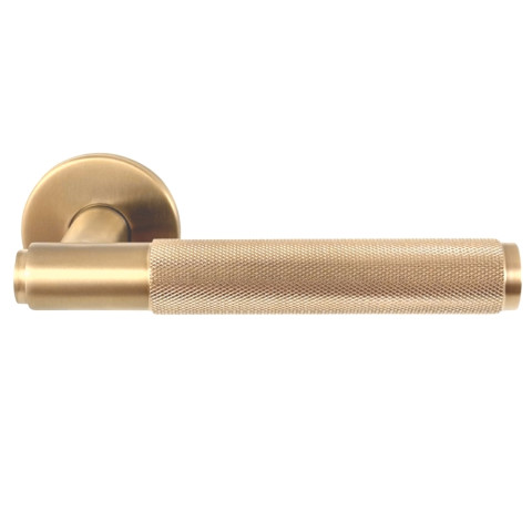 Door handle BASICS LB5-55 on rose 6,5 x 52 mm LBR PVD (E)