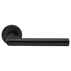 Door handle POLO with privacy set on round rose MU/RAL9005 (E)